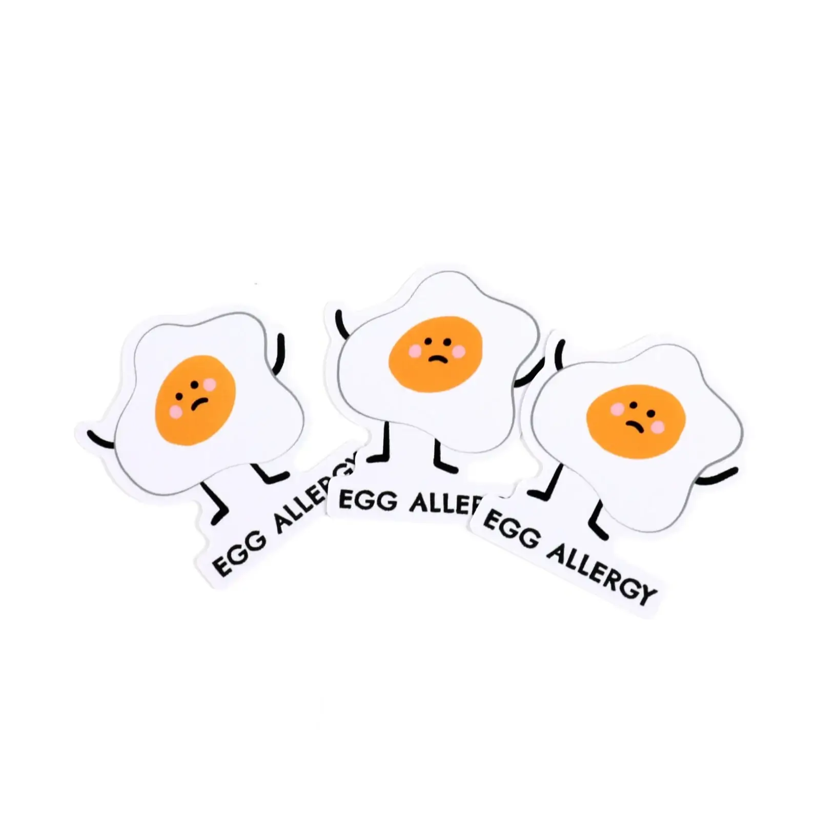 Egg Allergy Set of 3 Vinyl Stickers