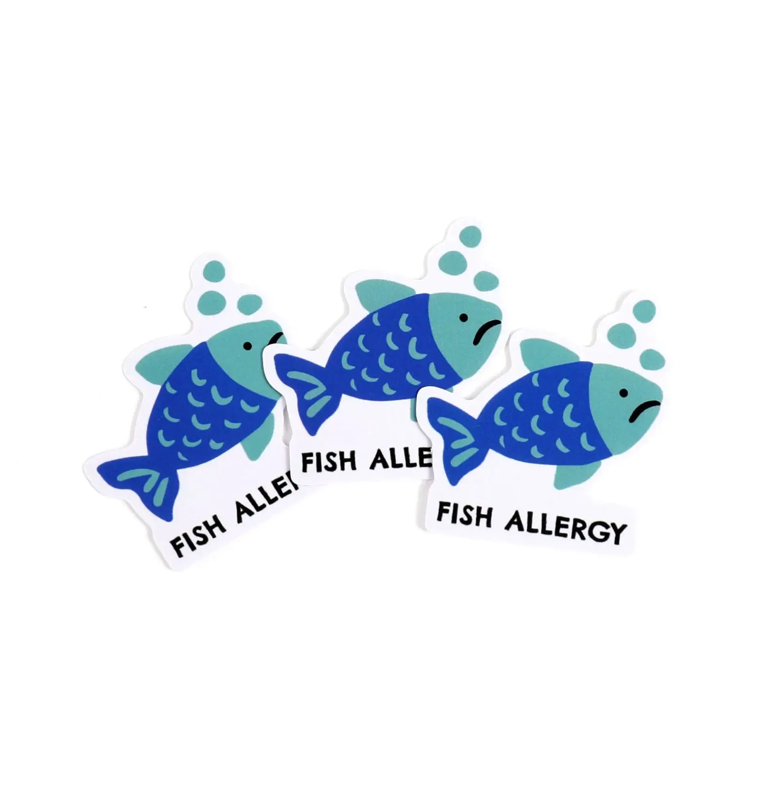 Fish Allergy Set of 3 Vinyl Stickers