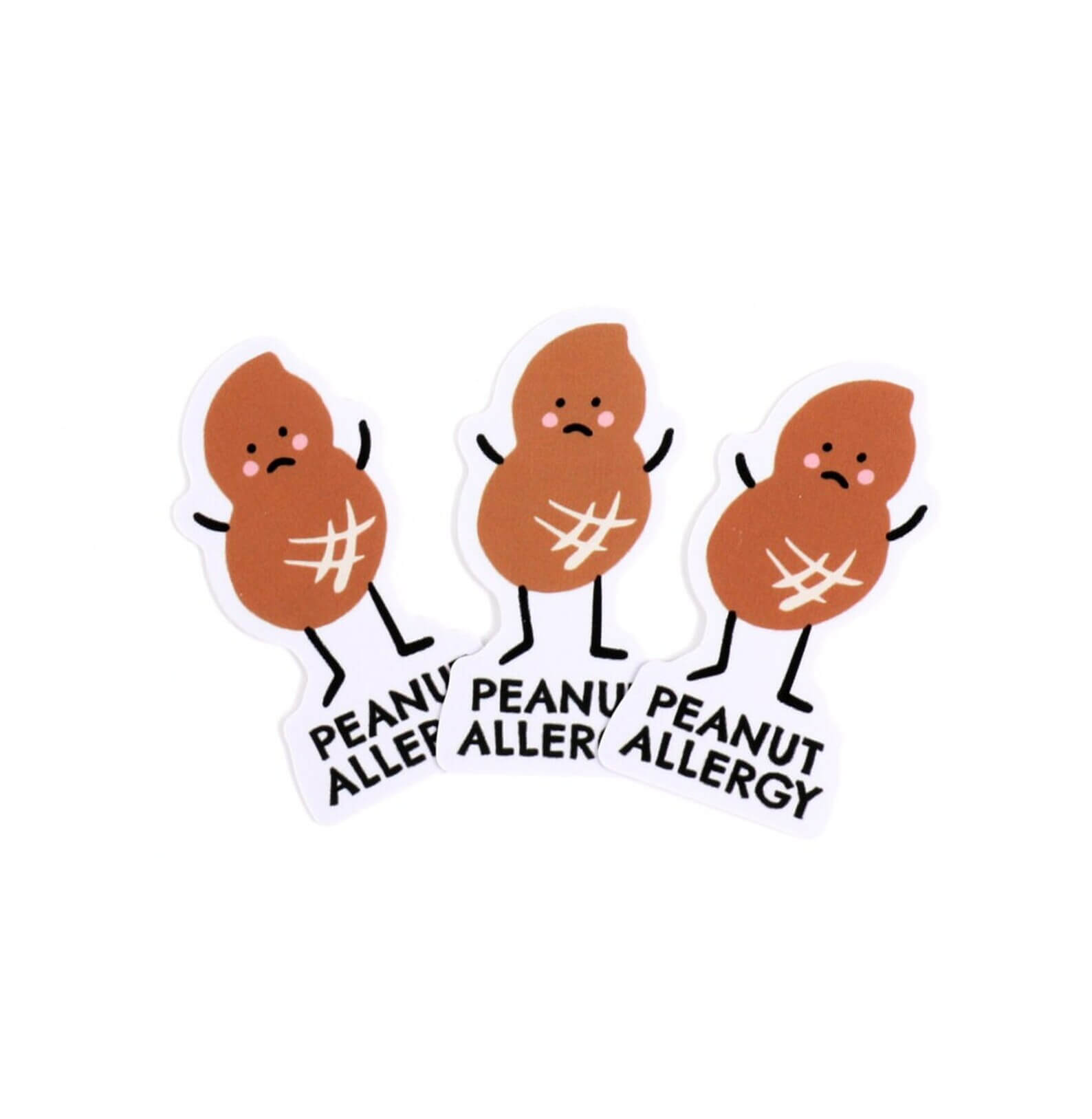 Peanut Allergy Set of 3 Vinyl Stickers