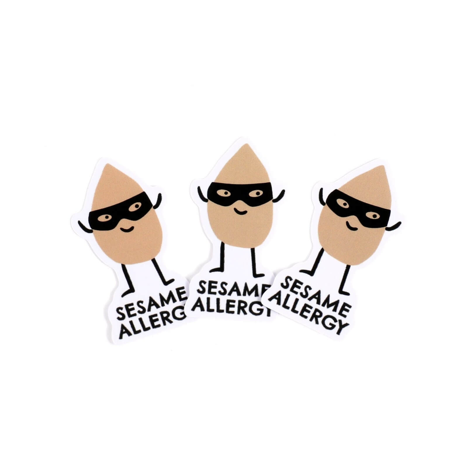 Sesame Allergy Set of 3 Vinyl Stickers