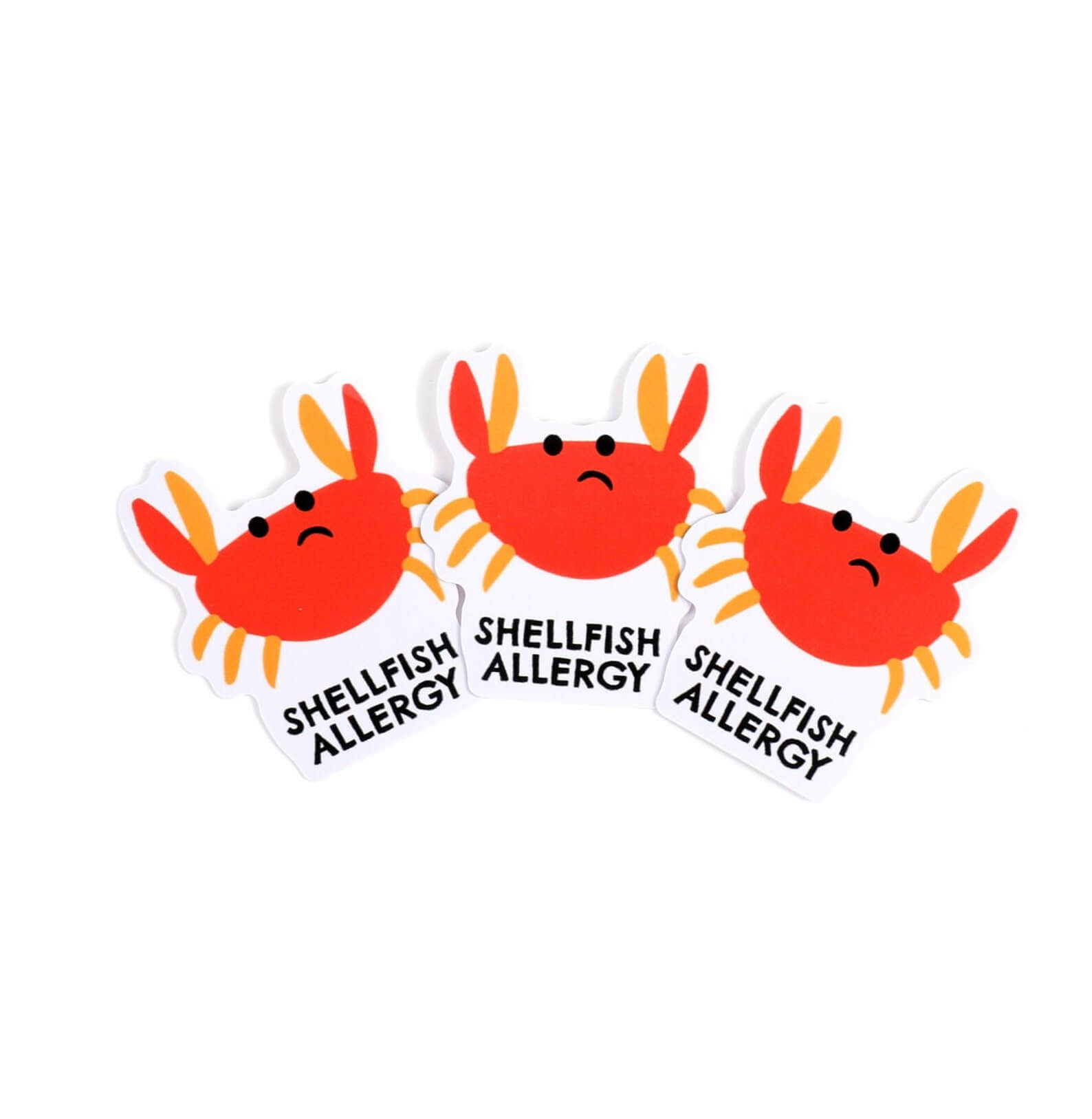 Shellfish Allergy Set of 3 Vinyl Stickers