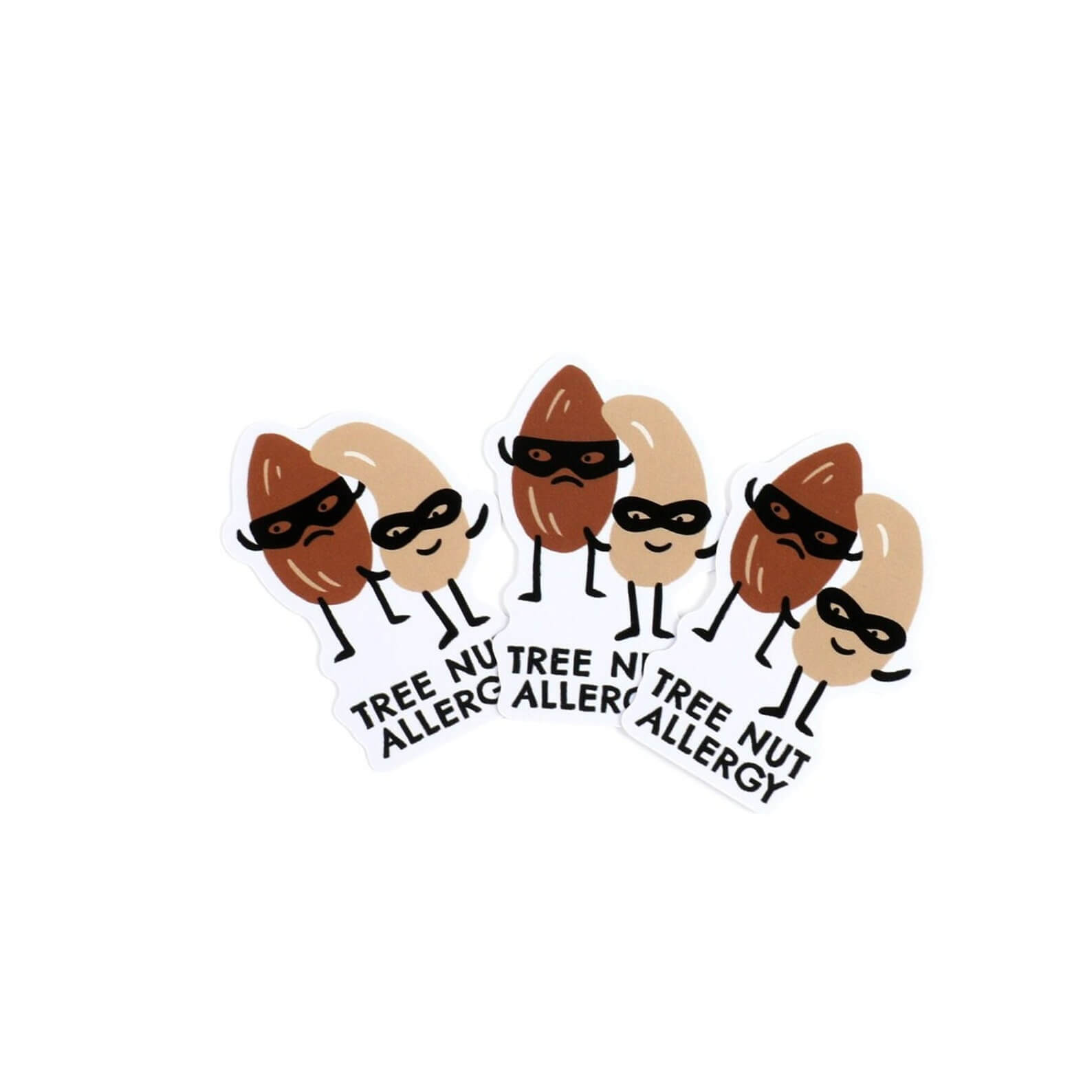 Tree Nuts Allergy Set of 3 Vinyl Stickers